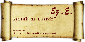 Sziládi Enikő névjegykártya